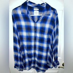 American Eagle Blue Flannel Shirt
